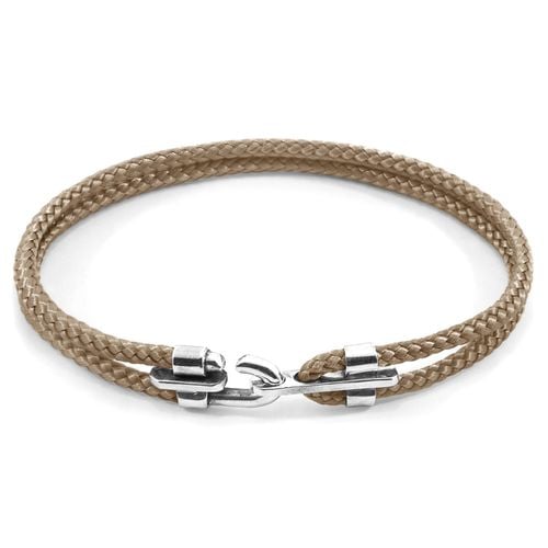Sand Brown Canterbury Silver and Rope Bracelet - ANCHOR & CREW - Modalova