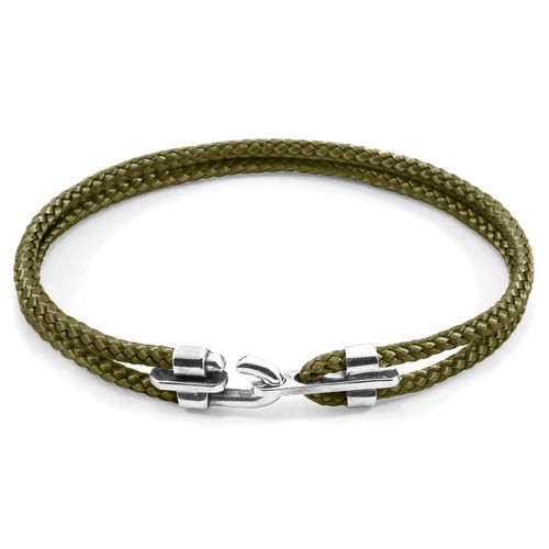 Khaki Canterbury Silver and Rope Bracelet - ANCHOR & CREW - Modalova