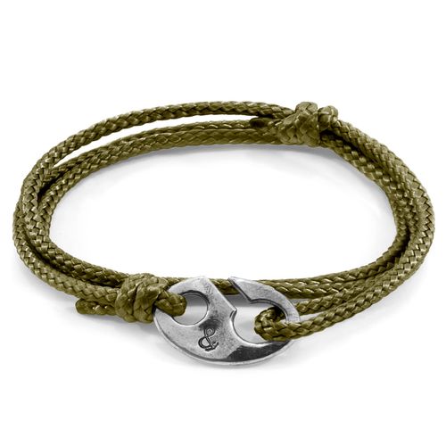 Khaki Windsor Silver and Rope Bracelet - ANCHOR & CREW - Modalova