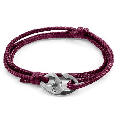 Aubergine Windsor Silver and Rope Bracelet - ANCHOR & CREW - Modalova