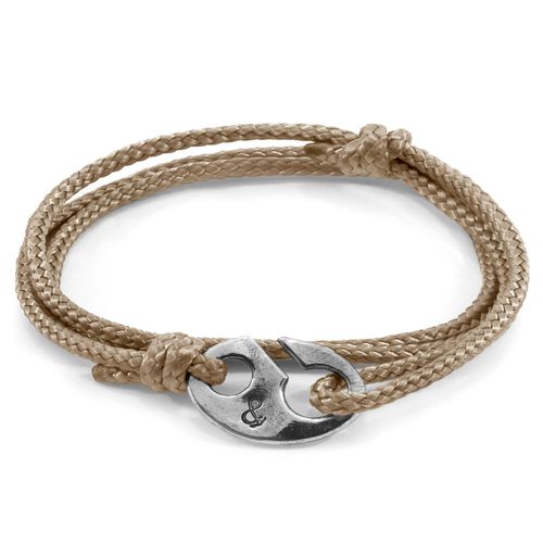 Sand Brown Windsor Silver and Rope Bracelet - ANCHOR & CREW - Modalova