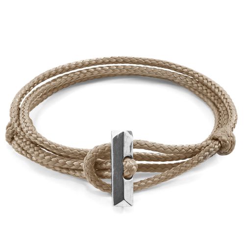Sand Brown Oxford Silver and Rope Bracelet - ANCHOR & CREW - Modalova