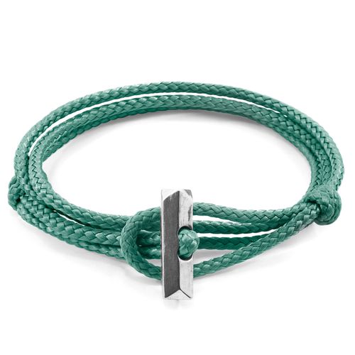 Mint Green Oxford Silver and Rope Bracelet - ANCHOR & CREW - Modalova