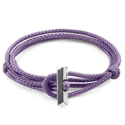 Lilac Purple Oxford Silver and Rope Bracelet - ANCHOR & CREW - Modalova