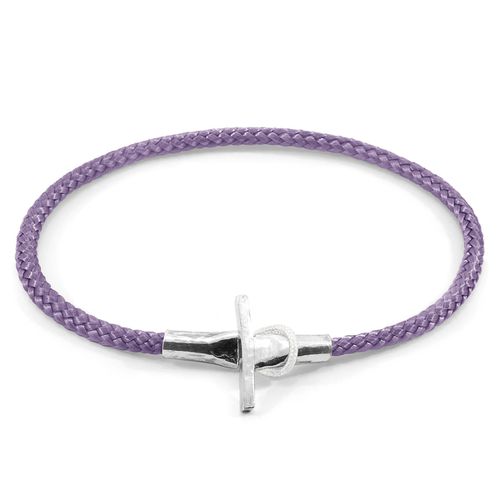 Lilac Purple Cambridge Silver and Rope Bracelet - ANCHOR & CREW - Modalova