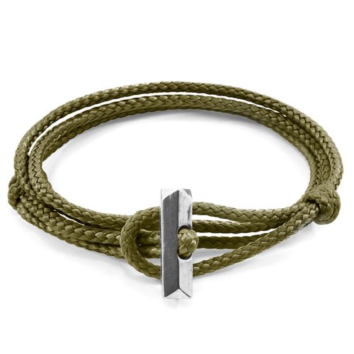 Khaki Oxford Silver and Rope Bracelet - ANCHOR & CREW - Modalova
