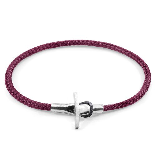 Aubergine Cambridge Silver and Rope Bracelet - ANCHOR & CREW - Modalova