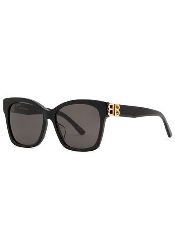 Oversized Sunglasses , Designer-engraved Dark Grey Lenses, Gold-tone Designer Plaque at Arm, 100% UV Protection - Balenciaga - Modalova