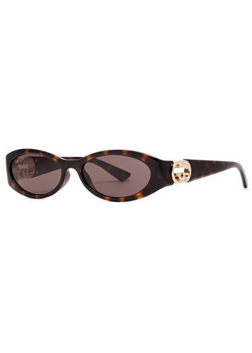 Gucci Oval-frame Sunglasses - Brown - Gucci - Modalova