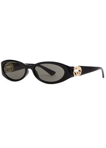 Gucci Oval-frame Sunglasses - Black - Gucci - Modalova