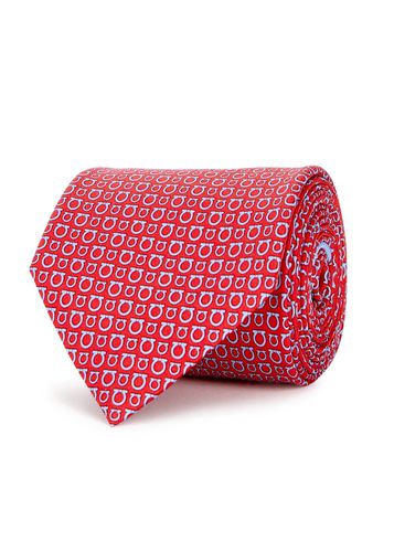 Ferragamo SF AO Gancio Print Silk Tie - Salvatore Ferragamo - Modalova