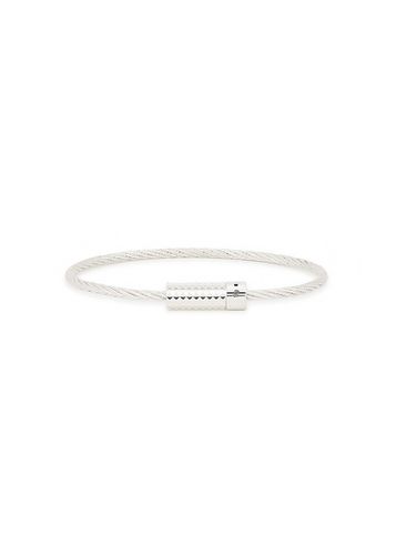 G Polished Sterling Pyramid Guilloche Cable Bracelet - Le Gramme - Modalova