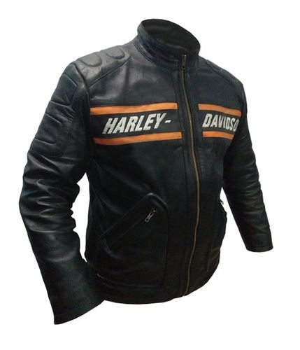 Bill Goldberg Harley Davidson Biker Leather Jacket - Feather skin - Modalova
