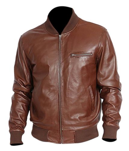 Genuine Leather Fashion Jacket Brown XXS - Feather skin - Modalova