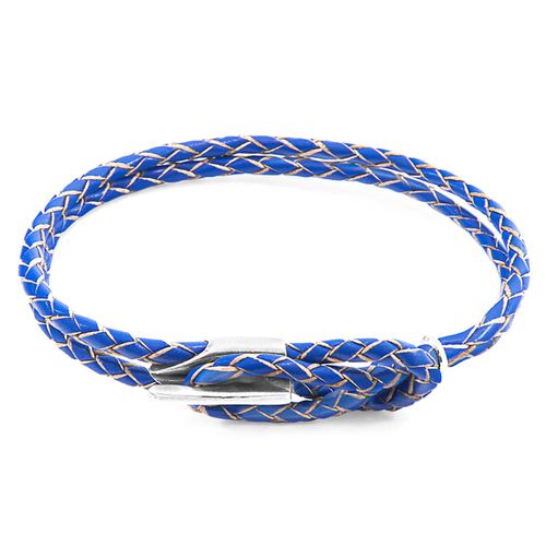 Royal Padstow Silver and Braided Leather Bracelet - ANCHOR & CREW - Modalova
