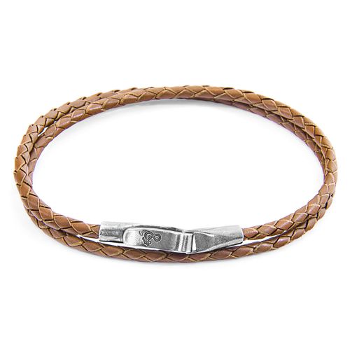 Liverpool Silver and Braided Leather Bracelet - ANCHOR & CREW - Modalova