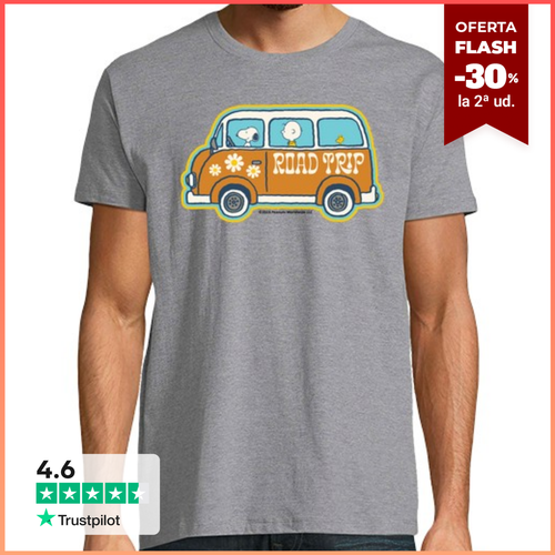 Camiseta Hombre Manga Corta Snoopy Roadtrip laTostadora - latostadora.com - Modalova