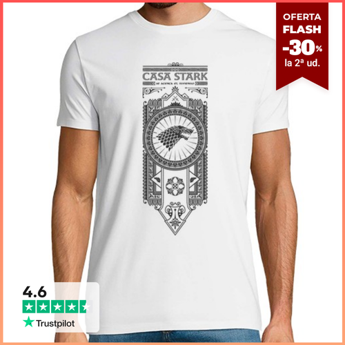 Camiseta Hombre Manga Corta Casa Stark Negro laTostadora - latostadora.com - Modalova