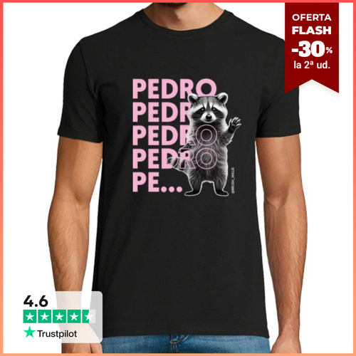 Camiseta Hombre Manga Corta Mapache negra Pedro Pedro Pe - latostadora.com - Modalova