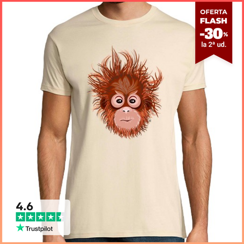 Camiseta Hombre Manga Corta ORANGUTÁN 001 Camiseta básica beige - latostadora.com - Modalova