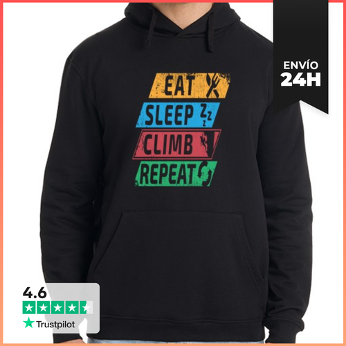Sudadera Unisex Con Capucha Comer Dormir Escalar Escalar Escalar - latostadora.com - Modalova