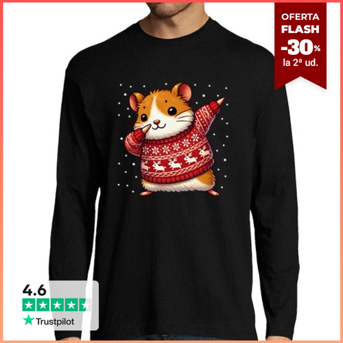 Camiseta Hombre Manga Larga Amante de los hámsteres navideños - latostadora.com - Modalova