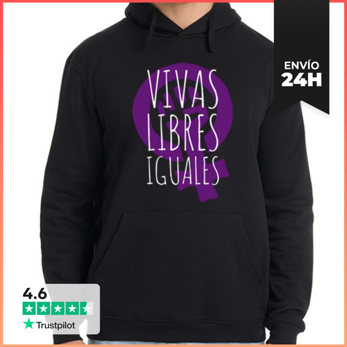 Sudadera Unisex Con Capucha Vivas, Libres E Iguales Sudadera - latostadora.com - Modalova