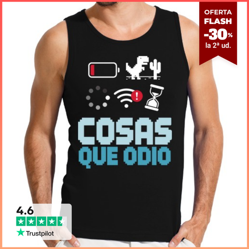 Camiseta Hombre Sin Mangas Cosas que odio - Geek y Informatica - latostadora.com - Modalova