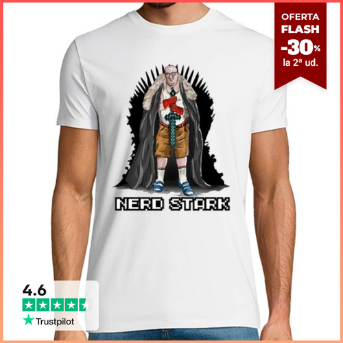 Camiseta Hombre Manga Corta Nerd Stark camiseta blanca chico - latostadora.com - Modalova