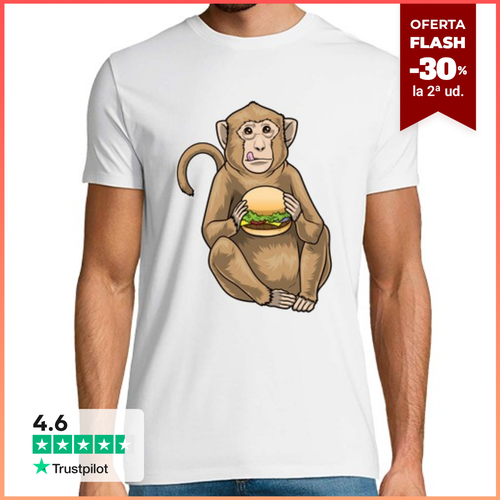 Camiseta Hombre Manga Corta hamburguesa con queso de mono - latostadora.com - Modalova