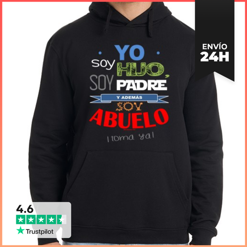 Sudadera Unisex Con Capucha Hijo, Padre Y Abuelo LaTostadora - latostadora.com - Modalova
