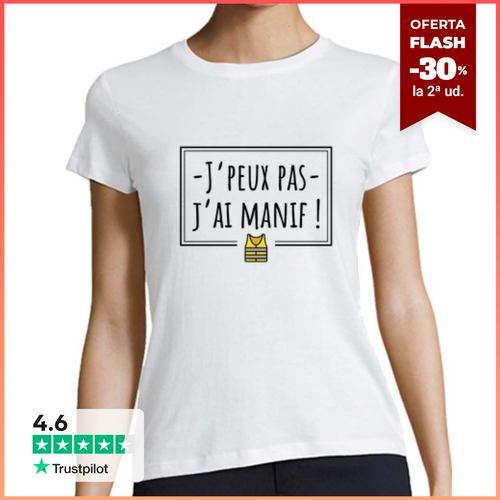 Camiseta Mujer Manga Corta No puedo manifestar chaleco amarillo! - latostadora.com - Modalova