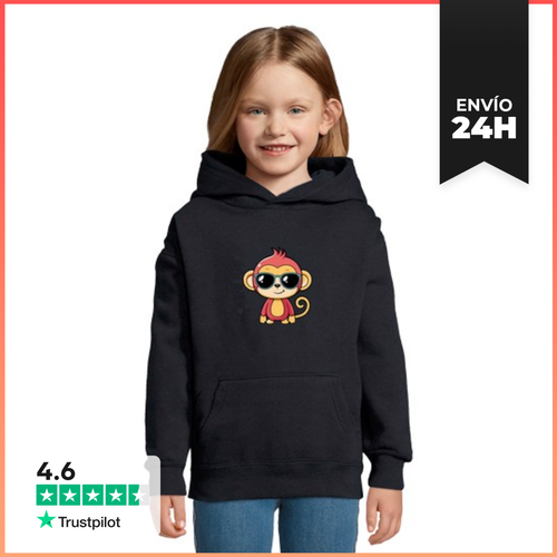 Sudadera Para Niños Con Capucha Singe Elegante Salpicadura Gafas - latostadora.com - Modalova
