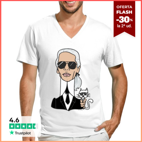 Camiseta Hombre Cuello Pico Karl Lagerfeld. laTostadora - latostadora.com - Modalova