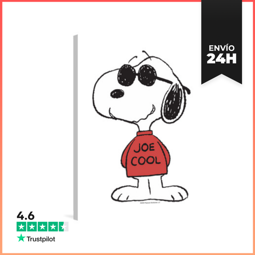 Lienzo Vertical Peanuts Joe Cool Sonriente LaTostadora - latostadora.com - Modalova