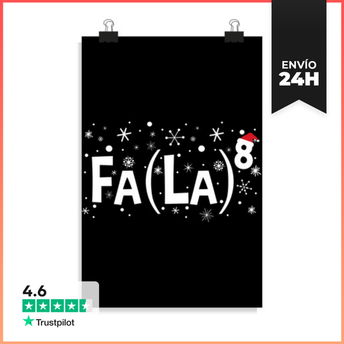 Póster Vertical Fa La 8 Profesora De Matemáticas Navidad Fa La - latostadora.com - Modalova