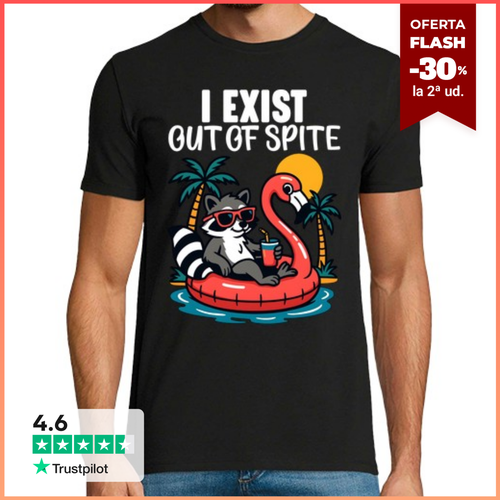 Camiseta Hombre Manga Corta existo por despecho mapache divertido - latostadora.com - Modalova
