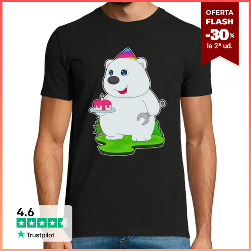 Camiseta Hombre Manga Corta Mecánico de cumpleaños de oso polar - latostadora.com - Modalova
