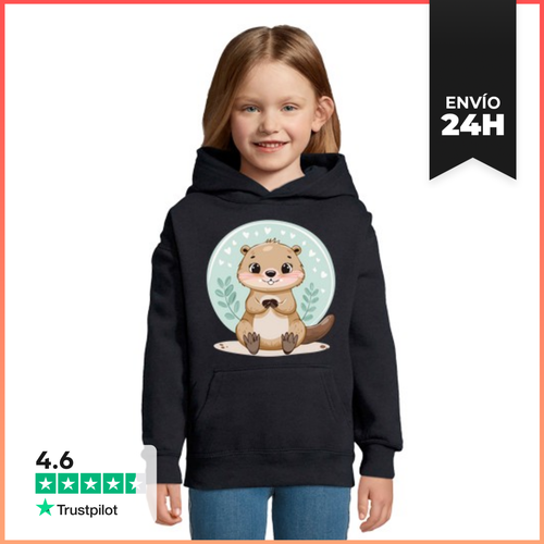 Sudadera Para Niños Con Capucha Nutria Kawaii LaTostadora - latostadora.com - Modalova