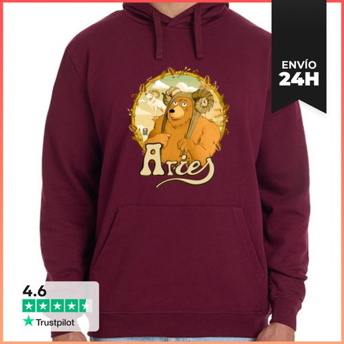 Sudadera Unisex Con Capucha Oso Aries Marrones. Sudadera Capucha - latostadora.com - Modalova