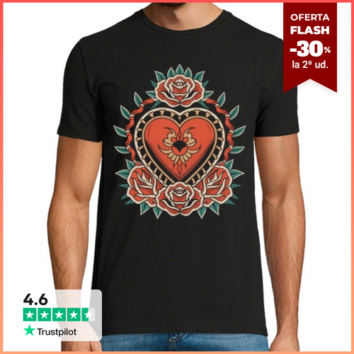 Camiseta Hombre Manga Corta corazón con rosas laTostadora - latostadora.com - Modalova