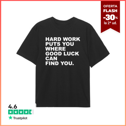 Camiseta Oversize Hard work puts you where good luck can - latostadora.com - Modalova