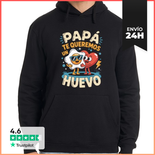 Sudadera Unisex Con Capucha PAPÁ TE QUEREMOS UN HUEVO Día Del - latostadora.com - Modalova