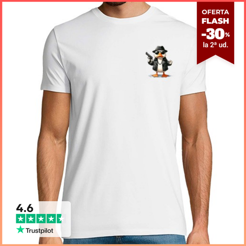 Camiseta Hombre Manga Corta chaqueta de cuero pato gafas negras - latostadora.com - Modalova