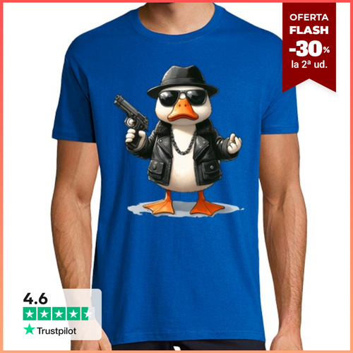 Camiseta Hombre Manga Corta chaqueta de cuero de pato gafas - latostadora.com - Modalova