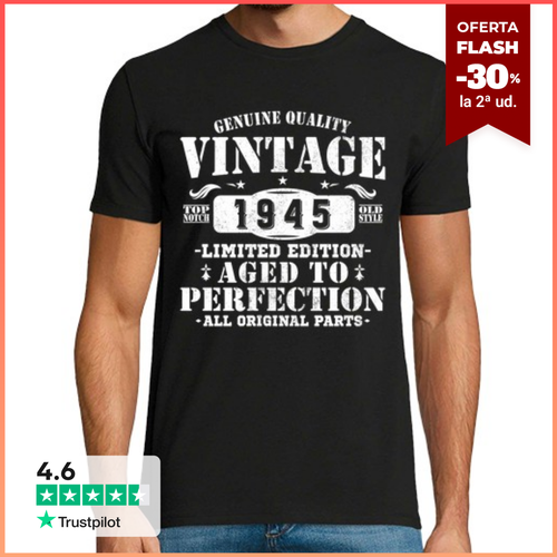 Camiseta Hombre Manga Corta 80 años 1945 regalo de cumpleaños - latostadora.com - Modalova
