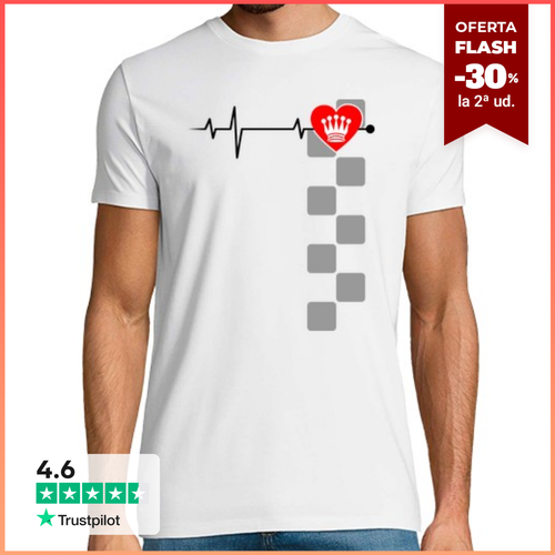 Camiseta Hombre Manga Corta Ajedrez - Corazón con Dama 2 - latostadora.com - Modalova