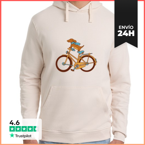 Sudadera Unisex Con Capucha Perro Tejonero Andar En Bicicleta - latostadora.com - Modalova