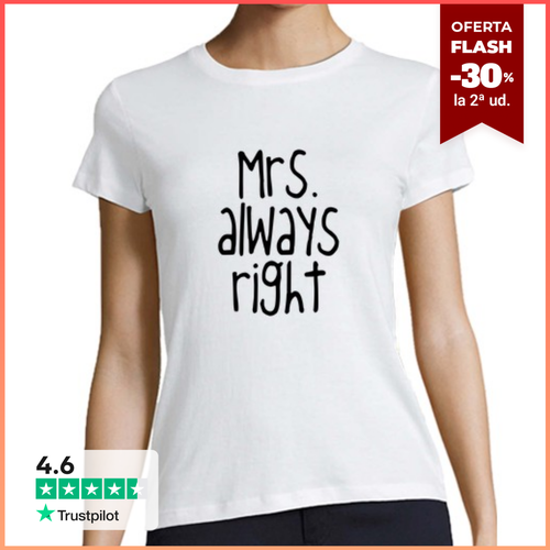 Camiseta Mujer Manga Corta Mrs. Always Right laTostadora - latostadora.com - Modalova