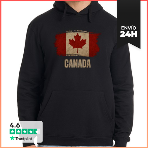 Sudadera Unisex Con Capucha Bandera De Canadá Vintage Grunge - latostadora.com - Modalova